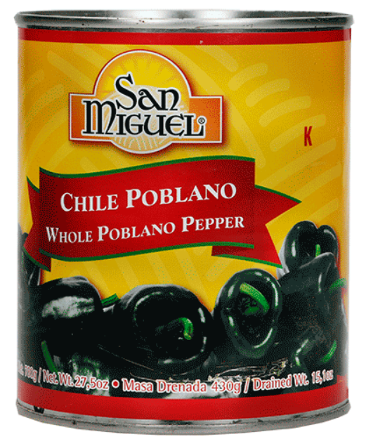 Imagen de Chile Poblano Entero lata 780gr. San Miguel