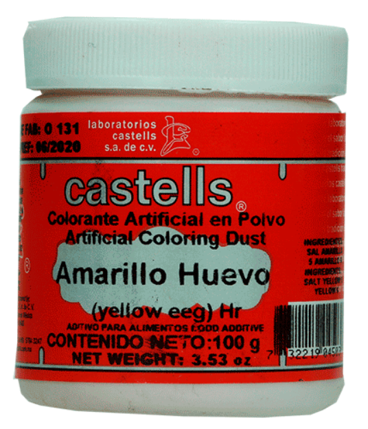 Imagen de Color amarillo huevo polvo Castells Bote de 100 g