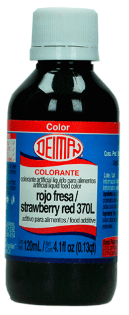 Imagen de Color Rojo Fresa 370 Liquido 120 Ml. Deiman