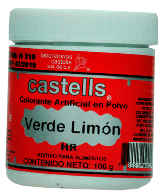 Imagen de Color verde limon polvo Castells Bote de 100 g