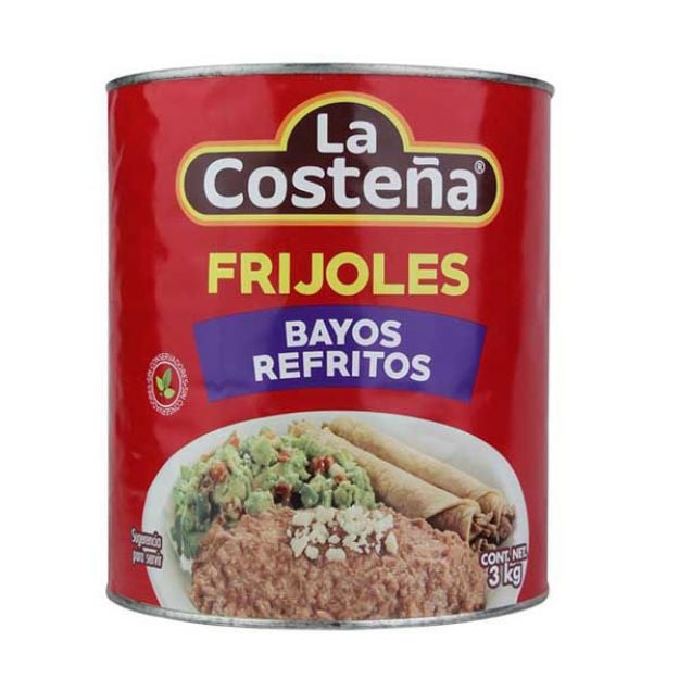 Imagen de Frijoles bayos refritos La Costeña 6 latas de 3 kg