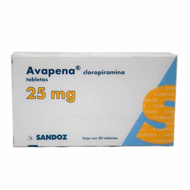 Imagen de Avapena Cloropiramina 20 tabletas de 25 mg