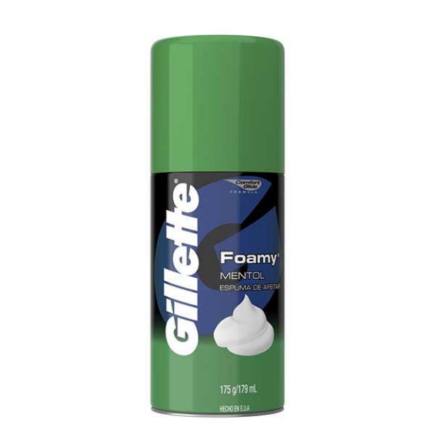 Imagen de Espuma para afeitar con mentol Gillette Foamy 12 frascos de 175 g