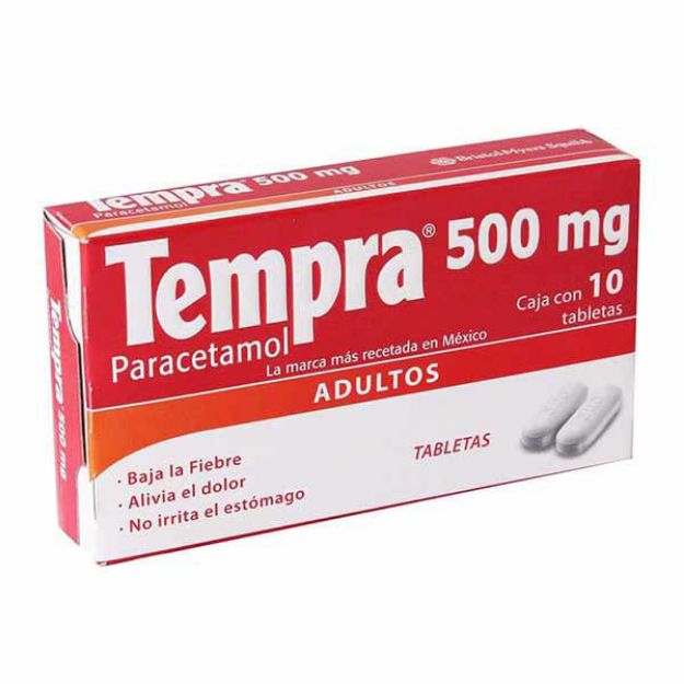 Imagen de Paracetamol con 10 tabletas de 500 Mg