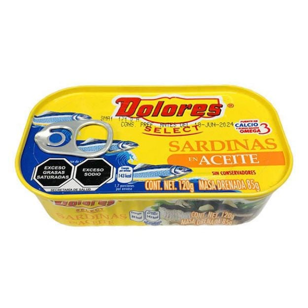 Sardina En Aceite Lata Dolores 120g