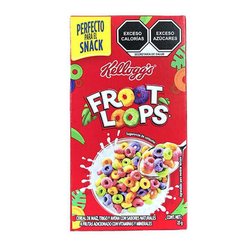 Cereal Froot Loops individual Kelloggs 50 cajitas de 25 g (IEPS