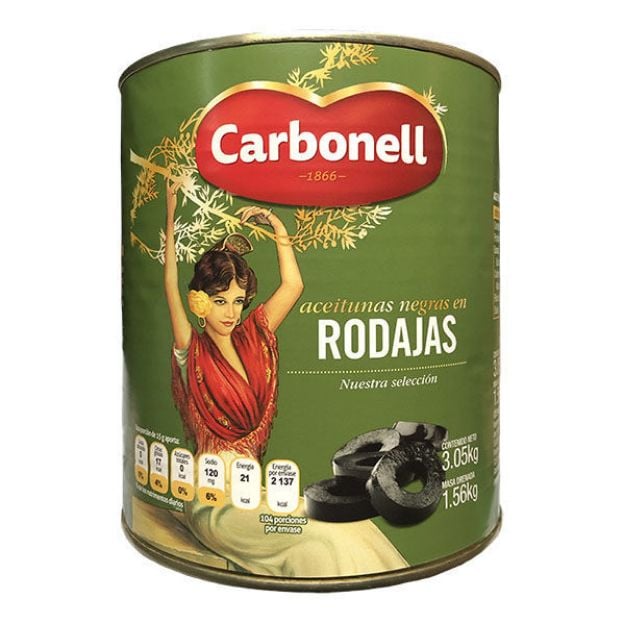 Aceituna Negre En Rodajas Carbonell 3 Kg